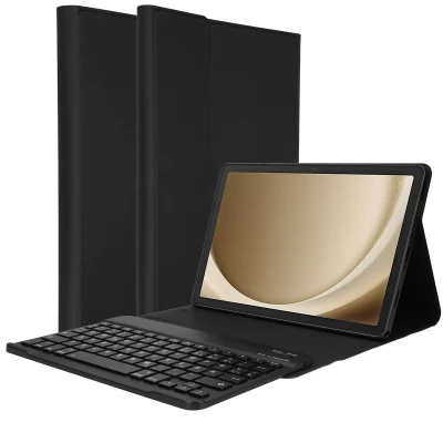 Afbeelding van QWERTY Bluetooth Keyboard Bookcase voor de Samsung Galaxy Tab A9 Plus hoes met toetsenbord van Accezz Zwart