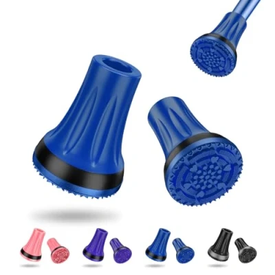 Afbeelding van supregear Rubberen Doppen Voor Krukken, 22 mm Zware Vervangdoppen Wandelstokken En Antislip Verdikte Krukvoeten, Wandelstokdoppen (2 Stuks), Blauw