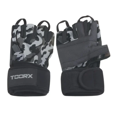 Afbeelding van Toorx Fitness Fitnesshandschoenen Kunstleer Camouflage Zwart Grijs