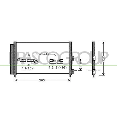 Afbeelding van Condensor, airconditioning PRASCO FT133C006