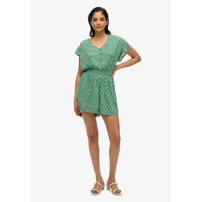 Afbeelding van Superdry Short Sleeve Printed PLAY Jumpsuit, Dames, Maat: 40, Floral block green