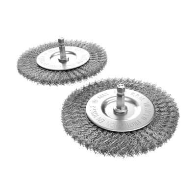 Afbeelding van Reserveborstels, 2 metalen borstels, staaldraadborstels, onkruidborstels geschikt voor Güde elektrische voegenreiniger GFR 401 reinigingsborstel, voegenreinigingsborstel (2 borstels)