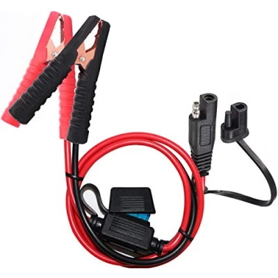 Afbeelding van YETOR SAE kabelklemmen, Quick Release Krokodillenklemmen Adapter met 2FT 10AWG, klem, oplaadaansluitkabel voor auto&#039;s, motorfietsen (SAE klem)