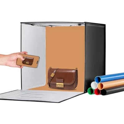 Afbeelding van VEVOR Fotobox Studio lichtbox 60 x cm, Kit Light Box 3000 5600 K, instelbare kleurtemperatuur, 160 leds, 6 achtergronden, voor fotostudio, tent fotostudio
