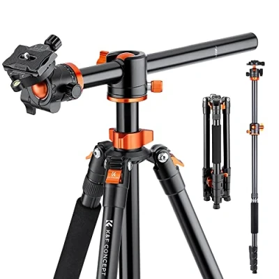 Afbeelding van K&amp;F Concept Camera Statief, 185cm Professioneel Aluminium Video Statief met Center Column, Stabiel Monopod, 360 Balhoofd en Release Plate voor DSLR T254A3+BH 28L (S211)