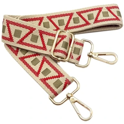 Afbeelding van Gekleurde schouderriem voor damestassen, brede tasriem, rood groen, verstelbare met gouden karabijnhaak, duurzaam crossbody tas, handtas, doe het zelf schouderaccessoires