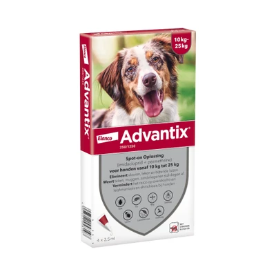 Afbeelding van Advantix Spot On 250/1250 10 25 kg 4 Pipetten
