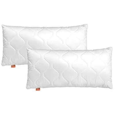 Afbeelding van sleepling 194482 Basic 300 Set van 2 hoofdkussens, kussens 100% katoen satijn, in hoogte verstelbaar, grootte garantie, 60 graden, Ökotex 100, 40 x 80 cm, wit