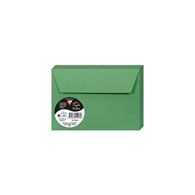 Afbeelding van Clairefontaine 5596C pakket met 20 zelfklevende enveloppen, formaat C6, 11,4 x 16,2 cm, 120 g, kleur: dennengroen, uitnodigingen en evenementen serie pollen, premium papier, glad