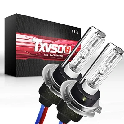 Afbeelding van Sipobuy H7 55 W verborgen xenonlamp vervangingslamp, metalen voet, 6000 K, wit, 2 stuks / set