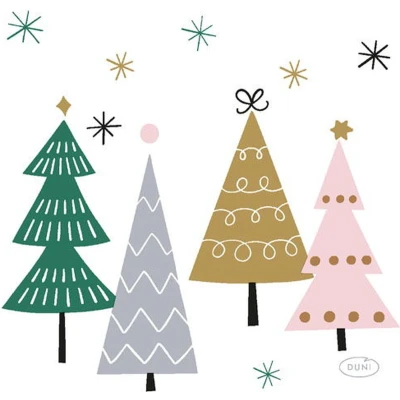 Afbeelding van Servet l24b24 cm noel trees 20st Duni