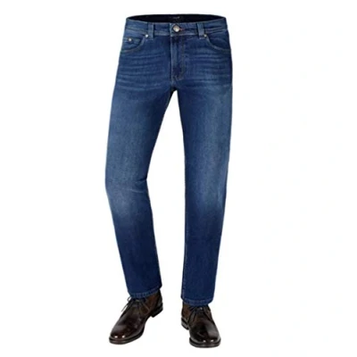 Afbeelding van Bugatti Heren Jeans Regular Fit Five Pocket Denim Katoen Stretch, blauw (donkerblauw 373), 34W / 36L