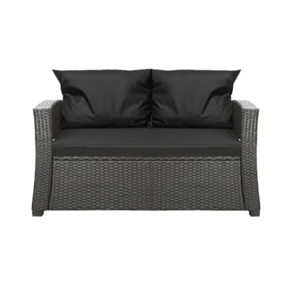 Afbeelding van Setgarden® bankkussen, outdoor zitkussen, voor tuinbank van polyrotan, buiten, rotan, schommelbank, zwart, 120 x 50 cm