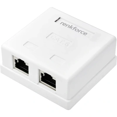 Afbeelding van Renkforce Netwerkadapter Opbouw (op muur) CAT 6 2 poorten Wit