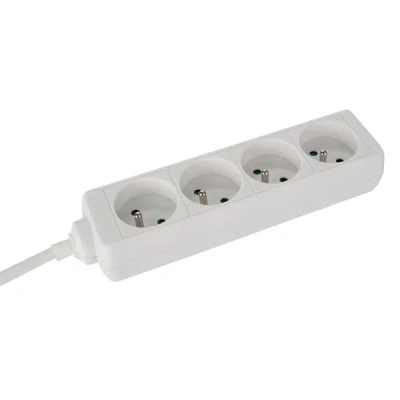 Afbeelding van 4 voudige stekkerdoos 5 m kabel wit Velleman