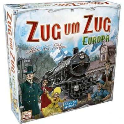 Afbeelding van Asmodee Unbox Now Days of Wonder trein om Europa basisspel familiespel bordspel 2 5 spelers vanaf 8 jaar 45 minuten speeltijd Duits
