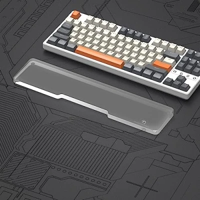 Afbeelding van MAMBASNAKE Ergonomische Polssteun voor 87 Key TKL 80% Toetsenbord Acryl Pad Premier Clear Antislip Rubberen Voeten Keyboard Wrist Rest Office/Gaming/Typing/Laptop