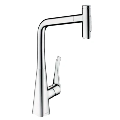 Afbeelding van Hansgrohe M71 M7117 H320 1 gats keukenkraan m. uittrekbare handdouche 110/150 draaibare uitloop chroom