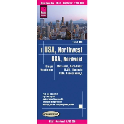 Afbeelding van Reise Know How Landkarte USA 01, Nordwest (1:750.000) : Washington und Oregon