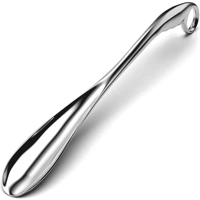 Afbeelding van schoenlepel metaal lang zeer stabiele uitvoering, aluminium roestvrij staal robuuste ergonomische handgreep, zilver