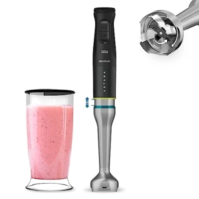 Afbeelding van Cecotec Draagbare staafmixer PowerTwist batterij, 50 W, mixen en kneden, oplaadbaar via USB, 40 minuten looptijd, 5 snelheden turbo functie, led display