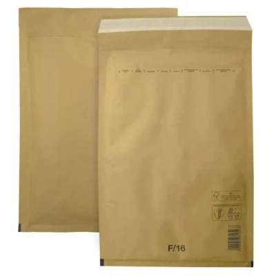 Afbeelding van Netuno 10 stuks noppenenveloppe F6 240x350mm bruin gewatteerde gerecyclede scheurvaste verzendzak met luchtfolie