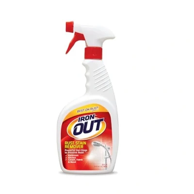 Afbeelding van IRON OUT Spray gel, verwijder en voorkom roestvlekken in badkamers, keukens, apparaten, wasserette buitenshuis, wit, 24 Fl Oz (Pack van 1)