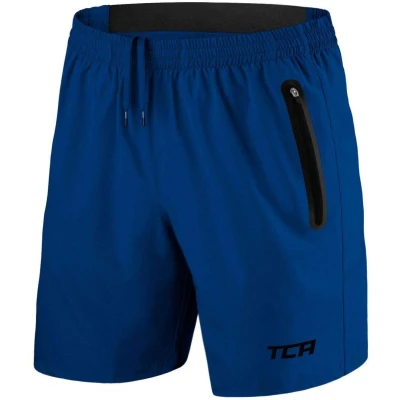 Afbeelding van TCA Mannen Elite Tech Lichtgewicht Hardloop Gym Trainings Shorts met Ritszakken Fel Groen, XXL