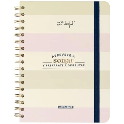 Afbeelding van Mr. Wonderful Office 2025 Weekplanner, durf jezelf te dromen en wees klaar om genieten, bevat 8 vellen stickers plaknotitieblok