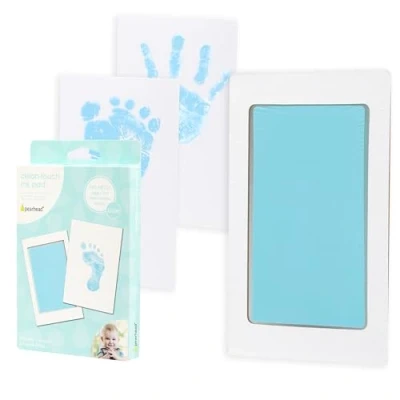 Afbeelding van Pearhead Newborn Baby Handprint of Footprint &quot;Clean Touch&quot; Ink Pad, 2 Gebruiken, Blauw