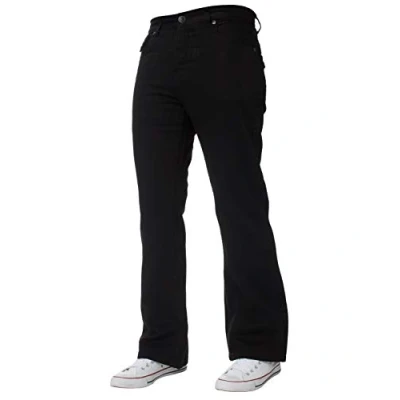 Afbeelding van APT Heren Basic Bootcut Wide Leg Flared Denim Jeans Verschillende Taille Maten &amp; Kleuren Beschikbaar, Zwart, 34W / 32L