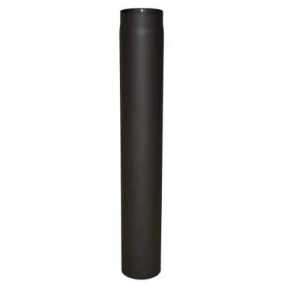 Afbeelding van Kamino Flam 331820 kachelpijp zwart, rookpijp van staal voor veilige afvoer verbrandingsgassen, hittebestendige senotherm; coating, getest volgens norm EN 1856 2, afmetingen: L 1000 x Ø 150 mm