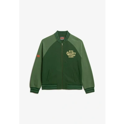Afbeelding van Superdry Vrouwen Oversized College Bomberjack van Jersey met Print Groen Grootte: Xxl
