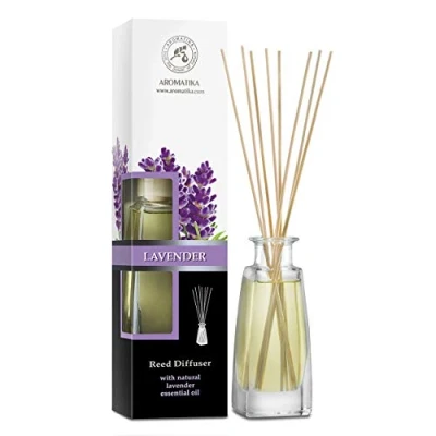 Afbeelding van Aroma Diffuser met Essentiële Olie van Lavendel 100ml 8 Rotanstokjes Zonder Alcohol Beste Luchtverfrisser voor Thuis Kantoor Spa Aromatherapie