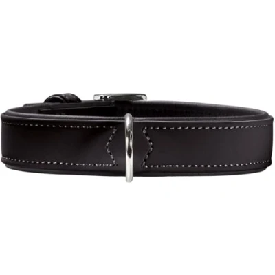 Afbeelding van Hunter halsband voor hond softie kunstleder nubuck look zwart 28 34 cmx22 mm
