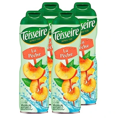 Afbeelding van Teisseire Dranksiroop perzik 600 ml siroop die net zo smaakt als de vrucht (verpakking van 4 stuks)