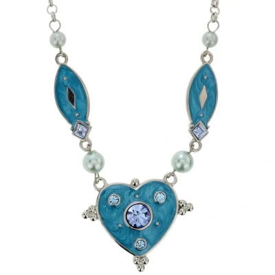 Afbeelding van Behave Korte ketting met hart vormige blauwe hanger