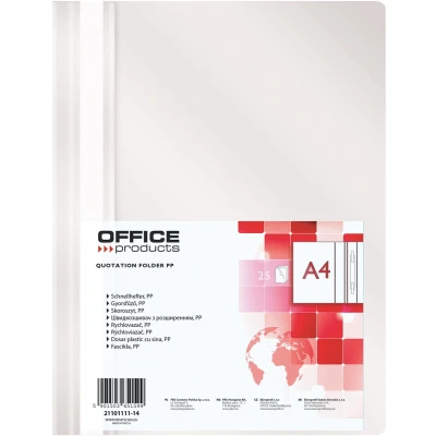 Afbeelding van Office Products Snelhechtmap PP A4 Wit per 25
