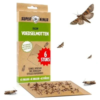 Afbeelding van Super Ninja Voedsel Mottenval 6 Vallen Zeer Effectieve Levensmiddelenmottenval Ecologisch Voedselmotten Bestrijden Gemakkelijk te Gebruiken Voedselmottenval