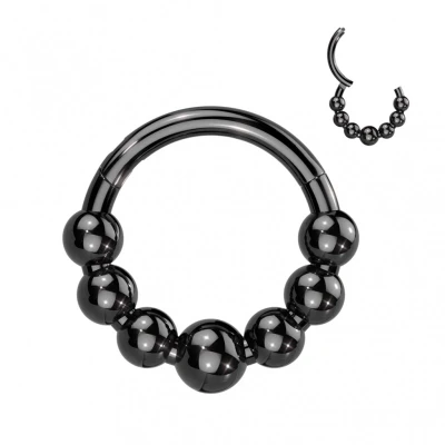 Afbeelding van 7 ball clicker ring zwart 1.2x10
