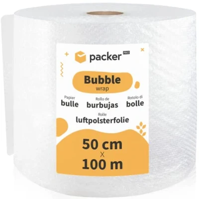 Afbeelding van packer PRO Bubble folie van kunststof, 50 cm breed en 100 m lang