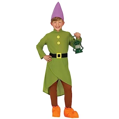 Afbeelding van Guirca Dwerg &amp; Kabouter Kostuum Een Van De Zeven Dwergen Kind Groen 10 12 jaar Carnavalskleding Verkleedkleding
