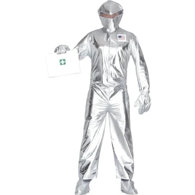 Afbeelding van Fiestas Guirca Volwassenkostuum Astronaut Zilver M (48 50)