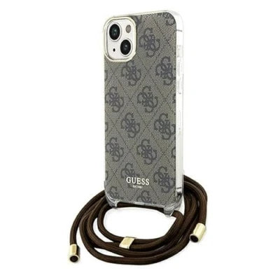 Afbeelding van Guess 4G Printed Crossbody Back Case Apple iPhone 15 (6.1&quot;) Bruin