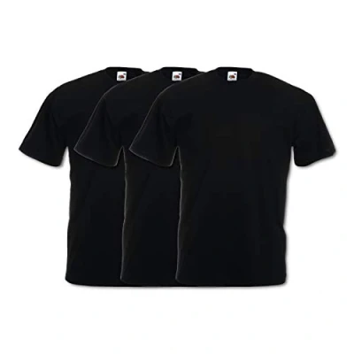 Afbeelding van Fruit of the Loom Heren T Shirt Valueweight Tee, 3 Pack, Zwart (Zwart 36), 4XL