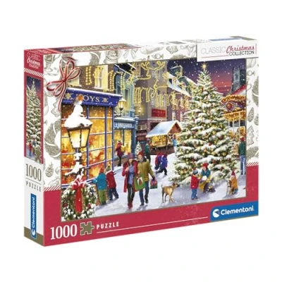 Afbeelding van Clementoni 81503 Jigsaw Collection Christmas Village 1000 stukjes puzzel voor volwassenen 14 99 jaar, cadeau mannen/vrouwen, gemaakt in Italië, meerkleurig