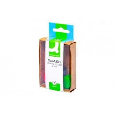 Afbeelding van Q connect Magneten 20 Mm Geassorteerde Kleuren Doos Van 6 Stuks