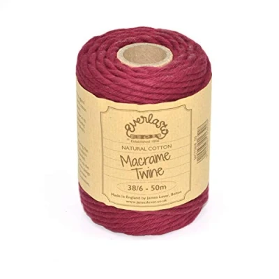 Afbeelding van 50M spoelen Everlasto enkele twist zacht katoen gekleurd macramé ambachtelijke touw 38/6 (ongeveer 4 mm) (Bourgondië)