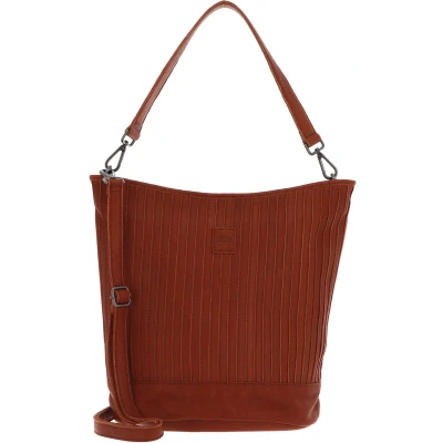 Afbeelding van FREDsBRUDER Leren Schoudertas Vertical Hobo Dark Honey Bruine