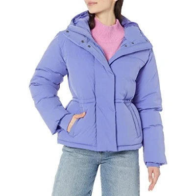 Afbeelding van Amazon Essentials Dames korte getailleerde pufferjas (verkrijgbaar in grote maten), paarsblauw, XX Large